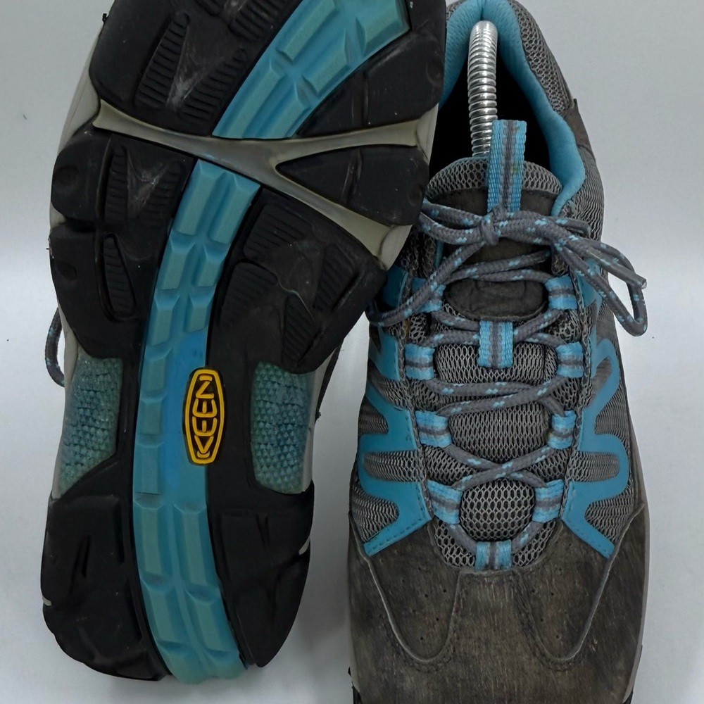 Keen Dry Verdi WP Gray & Electric Blue Hiking Shoes Gray Blue Women’s Size 9 - Picture 9 of 10